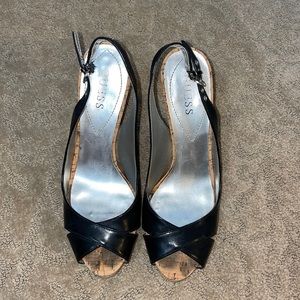 Guess open toe heels